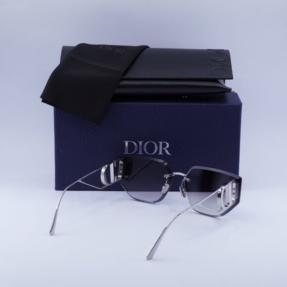 Dior 30MONTAIGNE B3U F0A6 Cat Eye Sunglasses - Shiny Palladium/Smoke Gradient - Picture 4 of 10